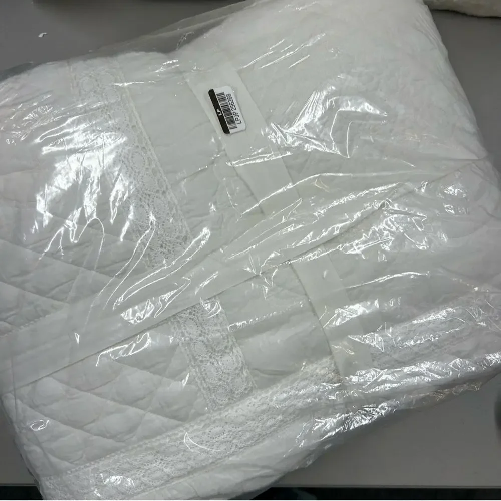 LoveShackFancy Bow Heart Patchwork Quilt King California King Bedding White NWT